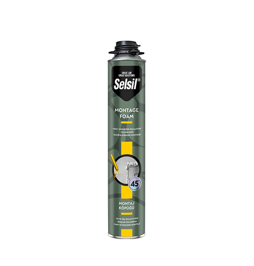 SELSİL PU MONTAJ KÖPÜĞÜ - 840GR (750ML) TABANCALI